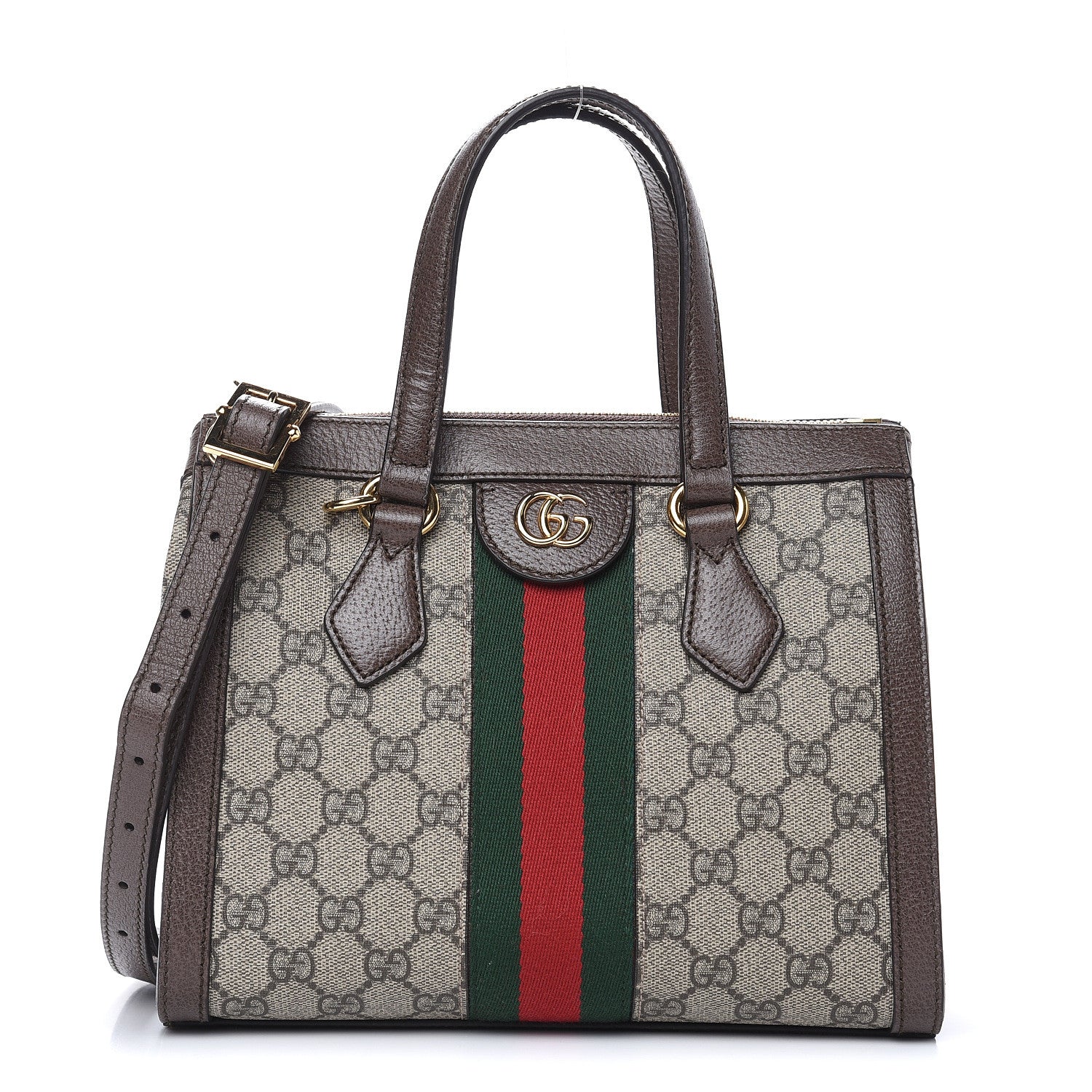 Gucci GG Supreme Monogram Small Ophidia Tote Bag Brown 1 of 9