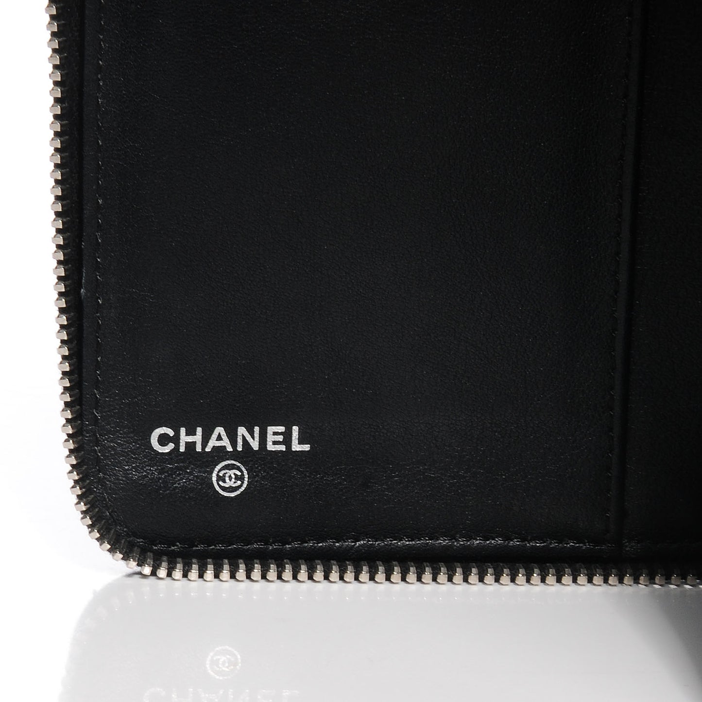 Patent Quilted Large Zip Around Organizer Wallet Black