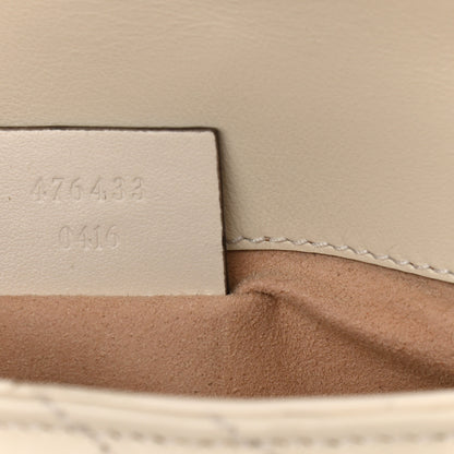 Gucci Calfskin Matelasse Super Mini GG Marmont Shoulder Bag White 7 of 10