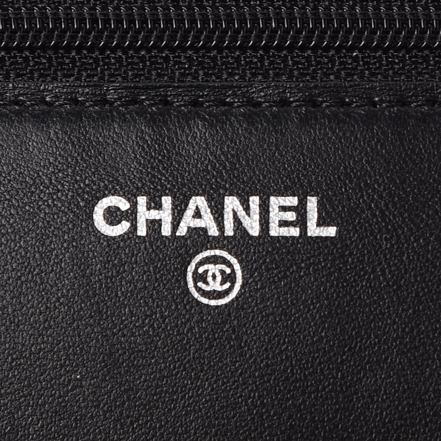 Chanel Lambskin Camellia Embossed Wallet On Chain WOC Black 7 of 12