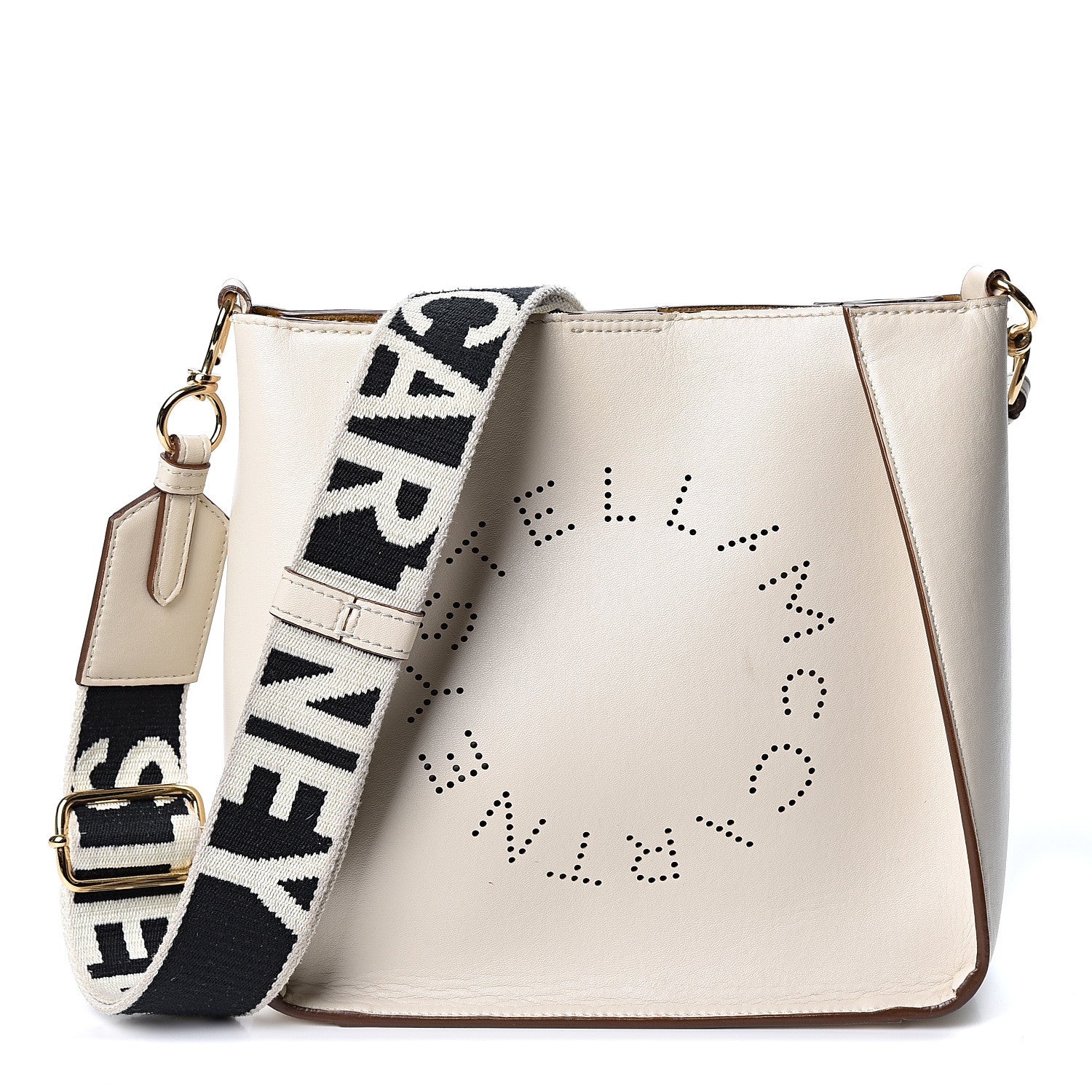 Stella McCartney Eco Alter Nappa Perforated Logo Mini Crossbody White 1 of 9