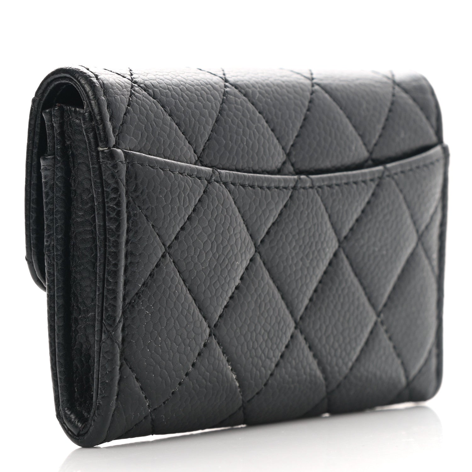 Chanel Caviar Quilted Flap Card Holder Wallet Black 3 of 9