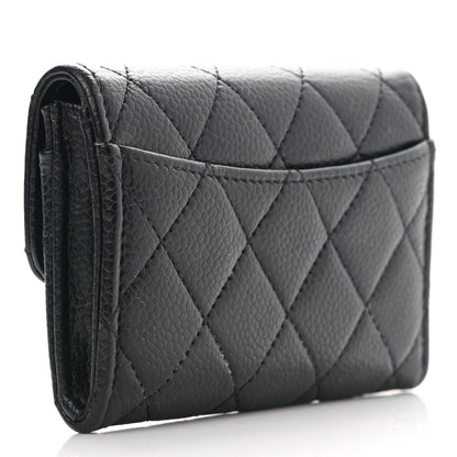 Chanel Caviar Quilted Flap Card Holder Wallet Black 3 of 9