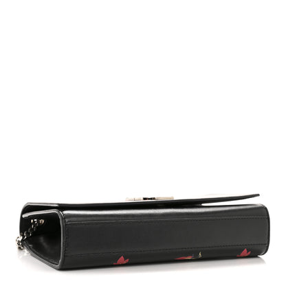 Saint Laurent Calfskin Medium Heart Bolts Monogram Kate Satchel Black 4 of 15
