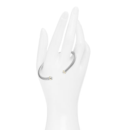 David Yurman Sterling Silver 18K Yellow Gold 4mm Cable Classics Bracelet 2 of 4