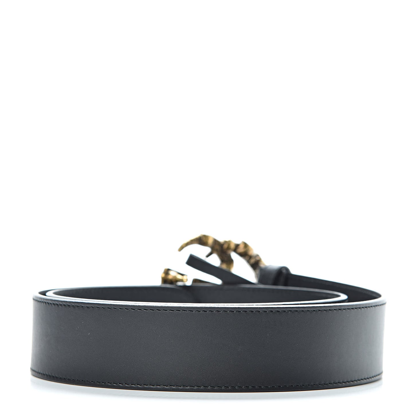 Calfskin Crystal Double G 40mm Belt 90 36 Black Multicolor