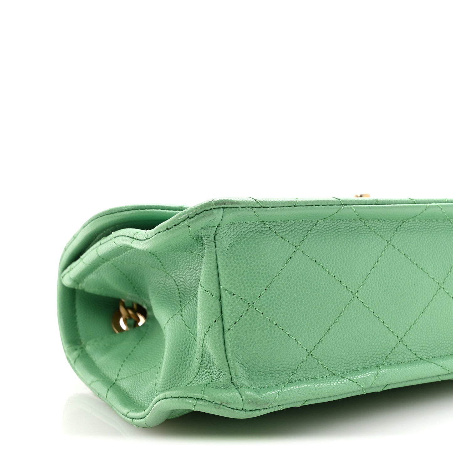 Caviar Quilted Medium Sweet Classic Flap Green