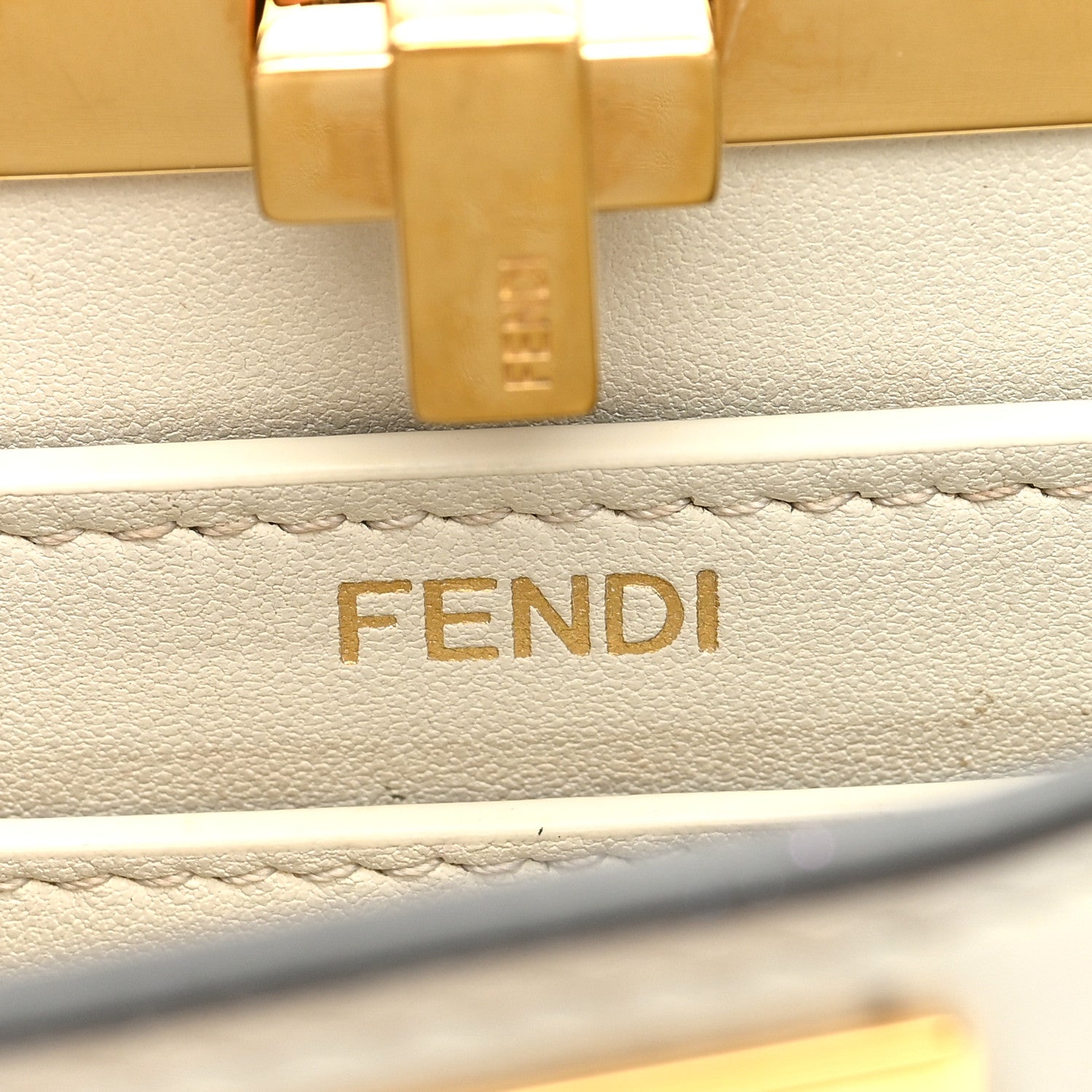 Fendi Shiny Nappa Petite Peekaboo I SEE U Satchel White 7 of 12