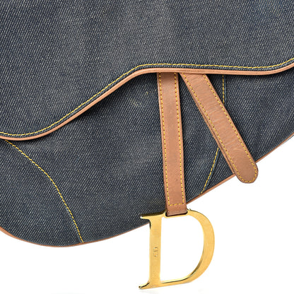 Christian Dior Denim Calfskin Saddle Bag Blue 7 of 13