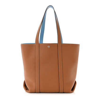 Moynat Taurillon Gex Calfskin Duo Vertical Reversible Tote Cannelle Azur 1 of 17