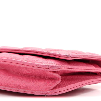Chanel Caviar Quilted Wallet on Chain WOC Pink 11 of 14