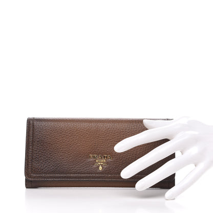 Prada Cervo Antic Metal Continental Wallet Nocciolo 2 of 7