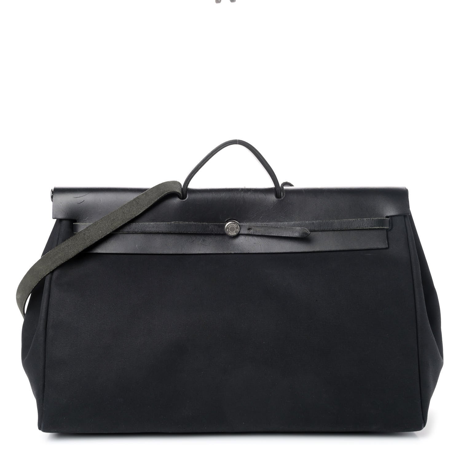 Hermes Toile Vache Calfskin Herbag Cabin Black 1 of 5