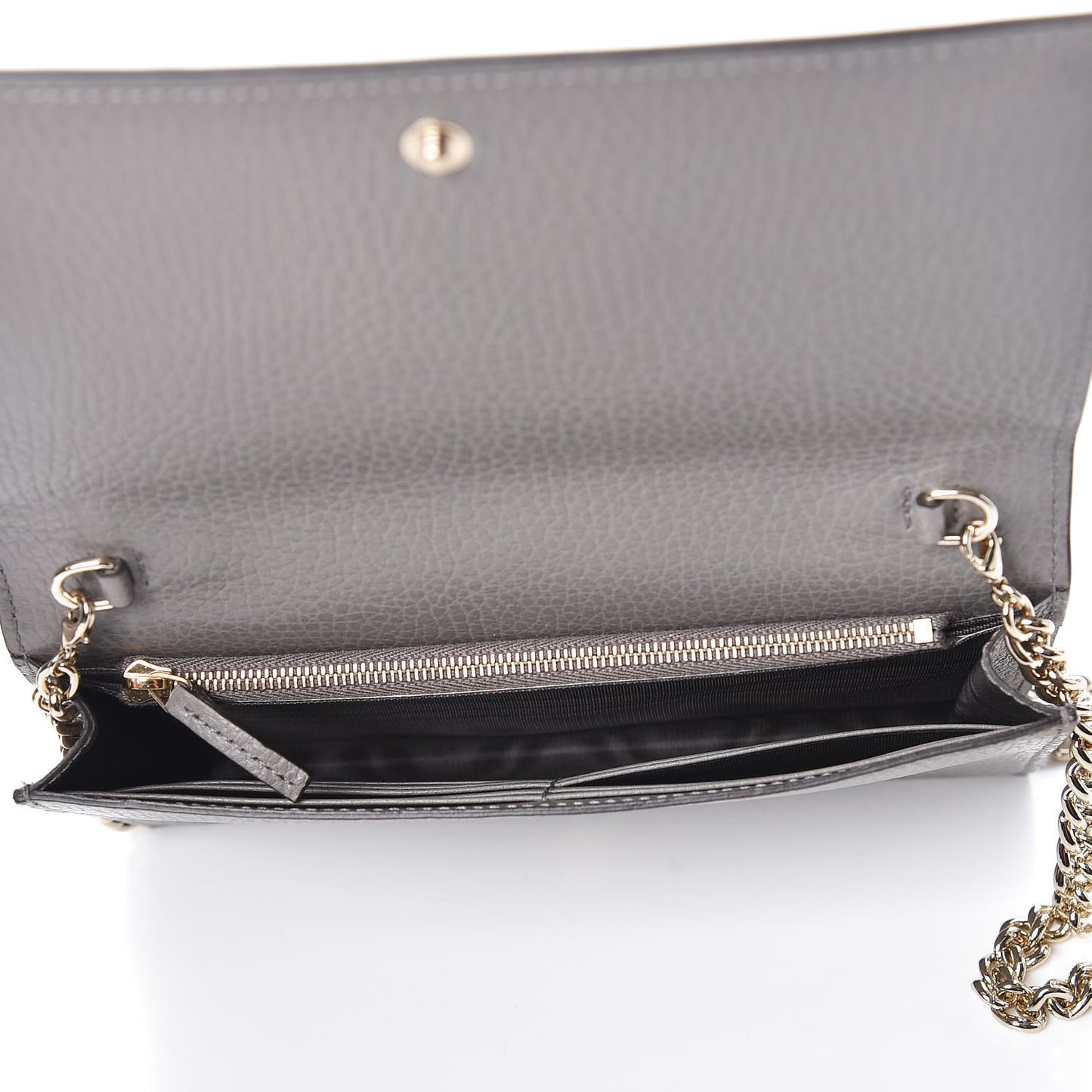Dollar Calfskin Medium Betty Chain Wallet Loess