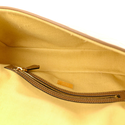 Fendi Raffia Vitello King Lucido FF Embroidered Baguette Grano Sand 5 of 14