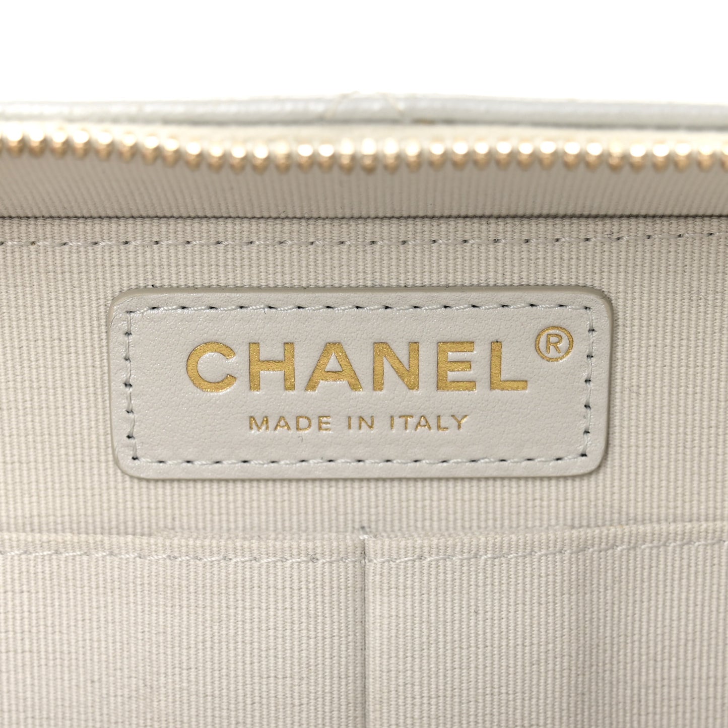 Metallic Lambskin Quilted Top Handle Vanity Case Silver