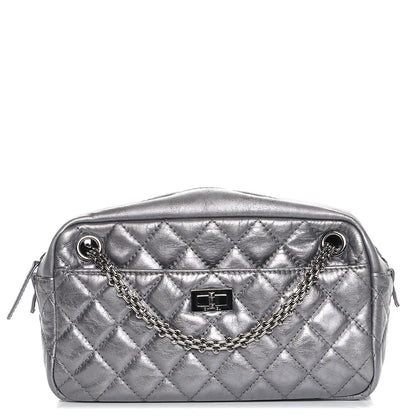 Chanel Metallic Aged Calfskin Quilted Small Reissue Camera Case Dark Silver 1 of 7
