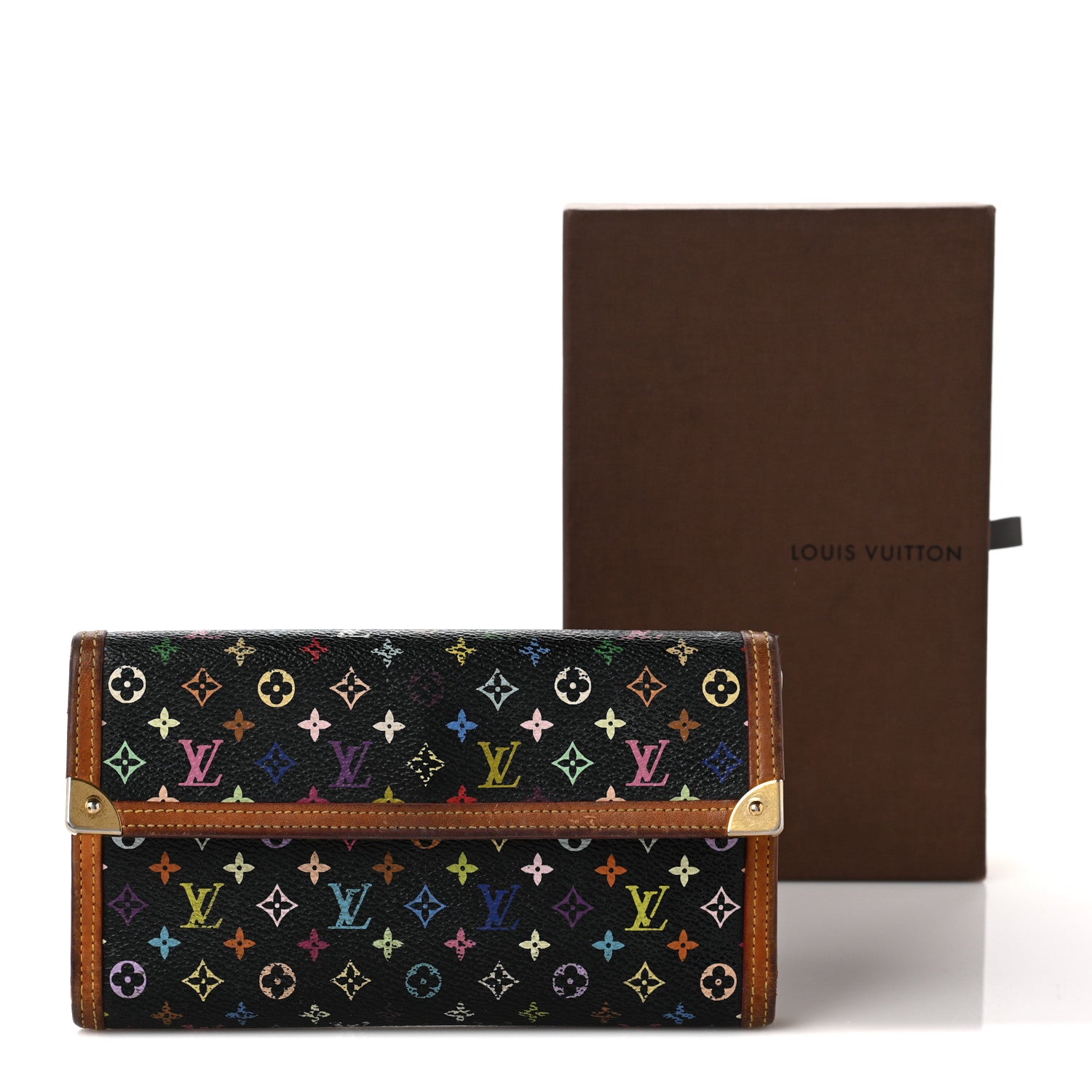 Louis Vuitton Monogram Multicolor Porte Tresor International Wallet Black 13 of 13