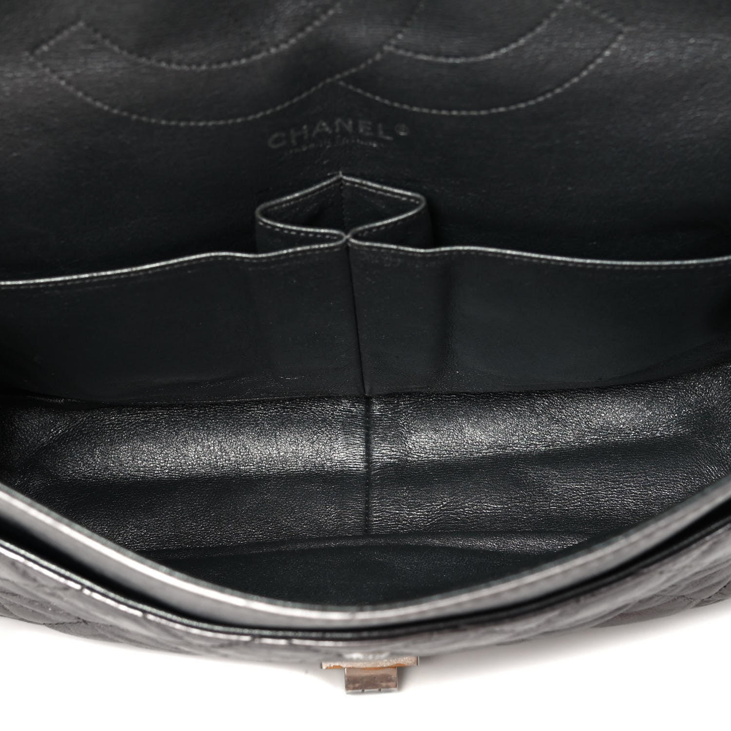 Chanel Metallic Aged Calfskin Quilted 2.55 Reissue 227 Flap Dark Silver 4 of 4