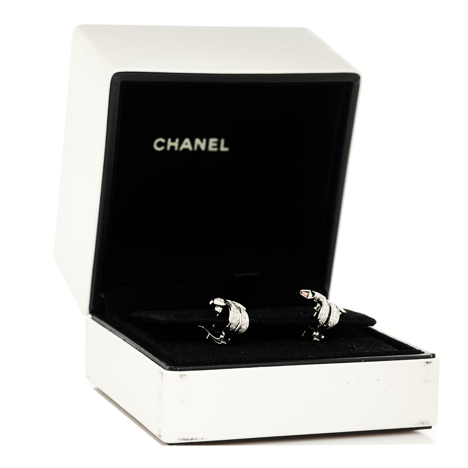 Chanel 18K White Gold Diamond Etoile Filante Earrings 5 of 5