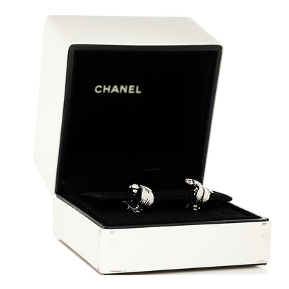 Chanel 18K White Gold Diamond Etoile Filante Earrings 5 of 5