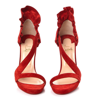Christian Louboutin Suede Colankle 120 Sandals 40 Flamenco 2 of 8
