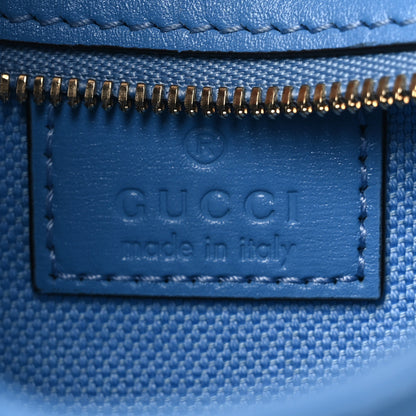 Gucci Calfskin Monogram Mini Moon Side Shoulder Bag Blue 6 of 12