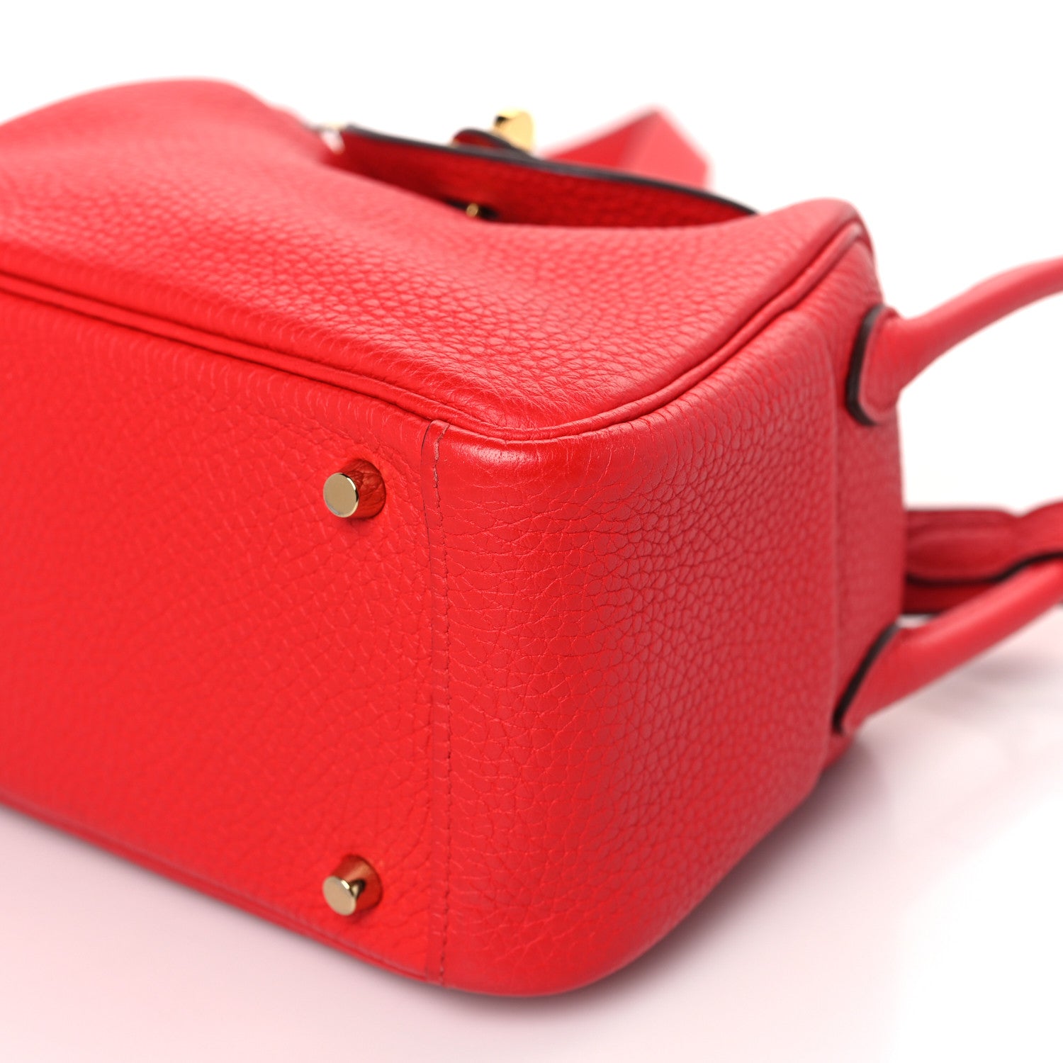 Hermes Taurillon Clemence Mini Lindy 20 Rouge de Coeur 9 of 9