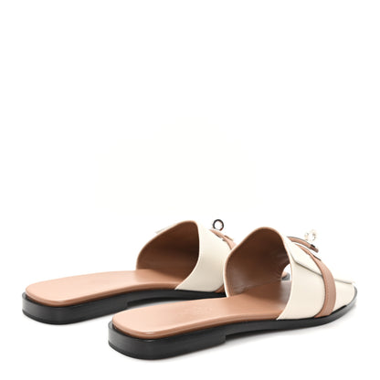 Hermes Calfskin Giulia Sandals 37 Beige Glaise 5 of 10