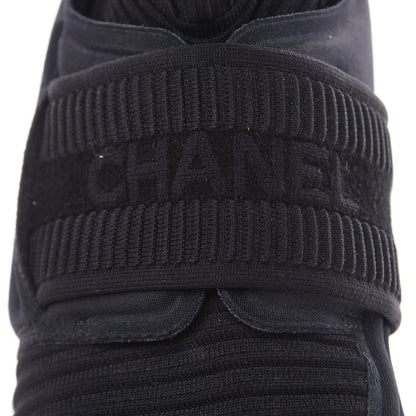 Chanel Stretch Fabric CC Sneakers 37 Black 7 of 9
