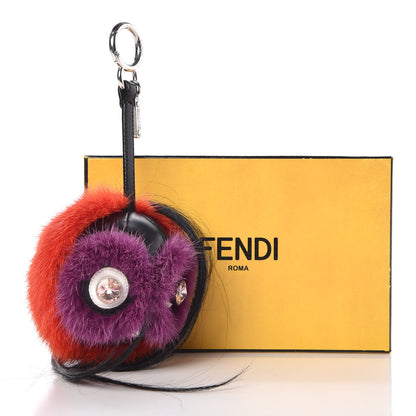 Fendi Mink Goat Fur QuTweet Funkyfur Bag Bug Charm Red 5 of 5