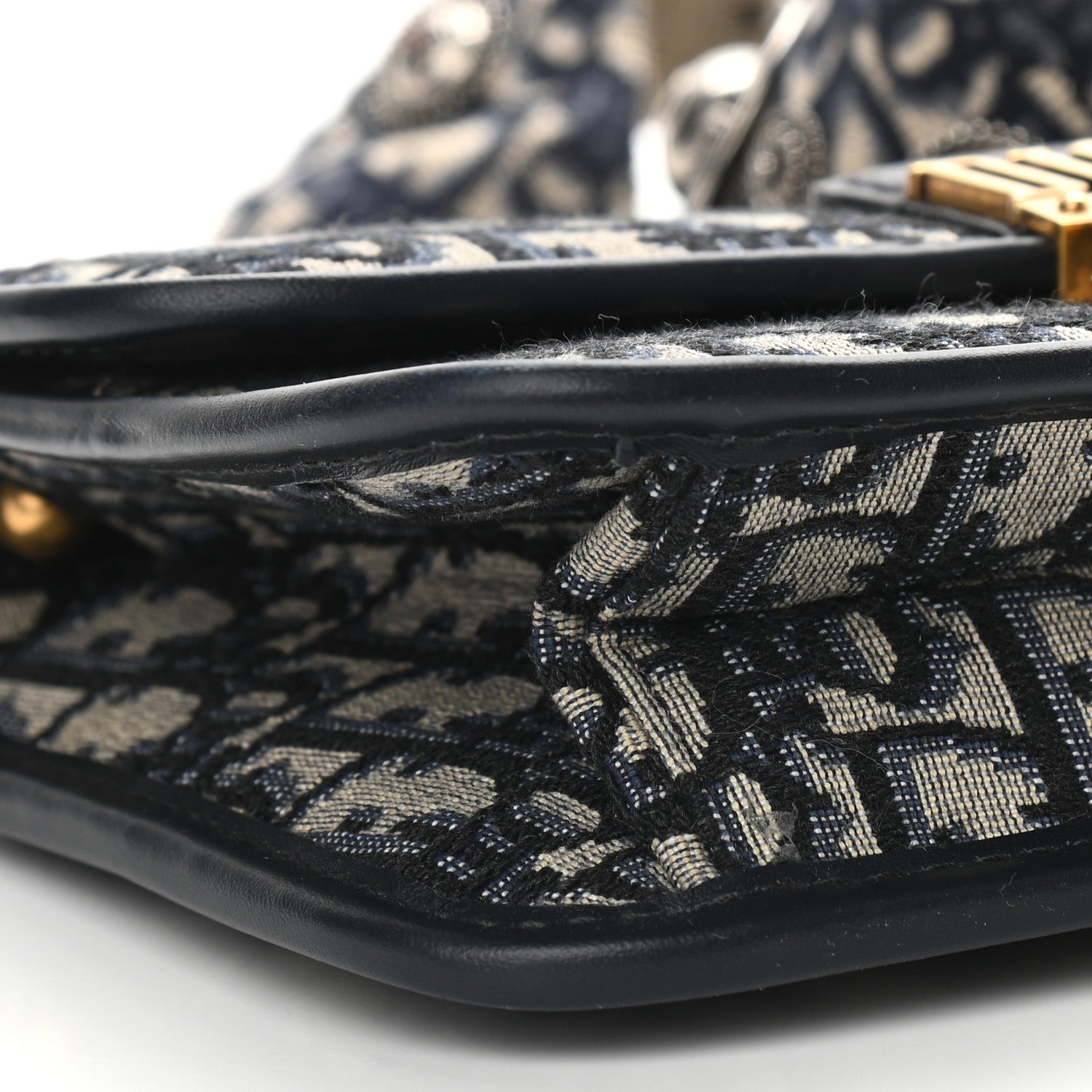 Christian Dior Oblique Small DiorAddict Flap Bag Navy Blue 7 of 9