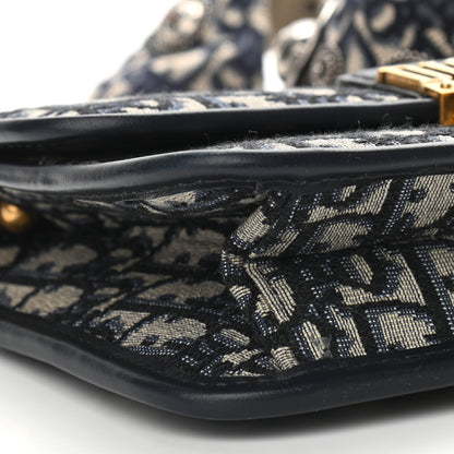 Christian Dior Oblique Small DiorAddict Flap Bag Navy Blue 7 of 9