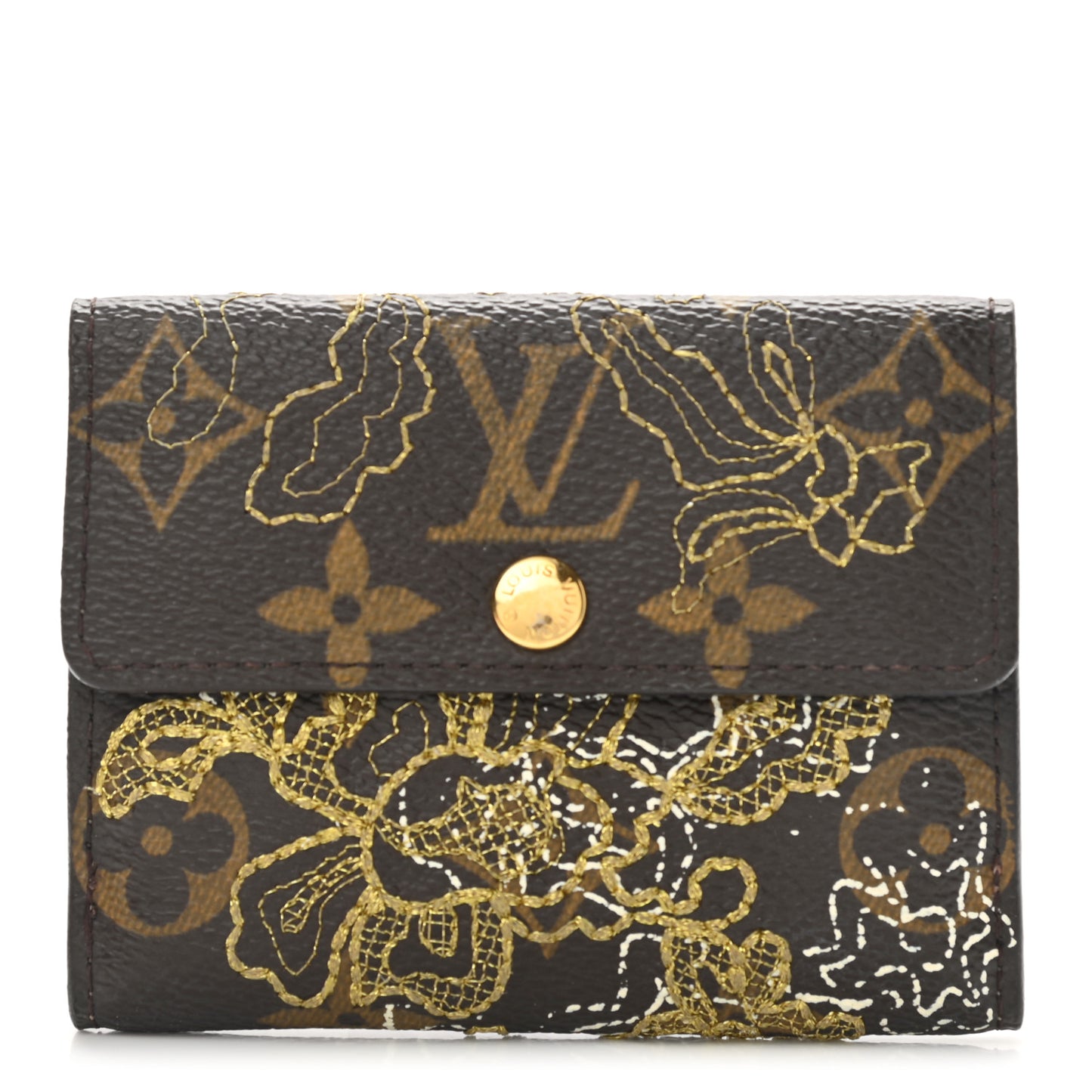 Monogram Dentelle Elise Wallet Gold