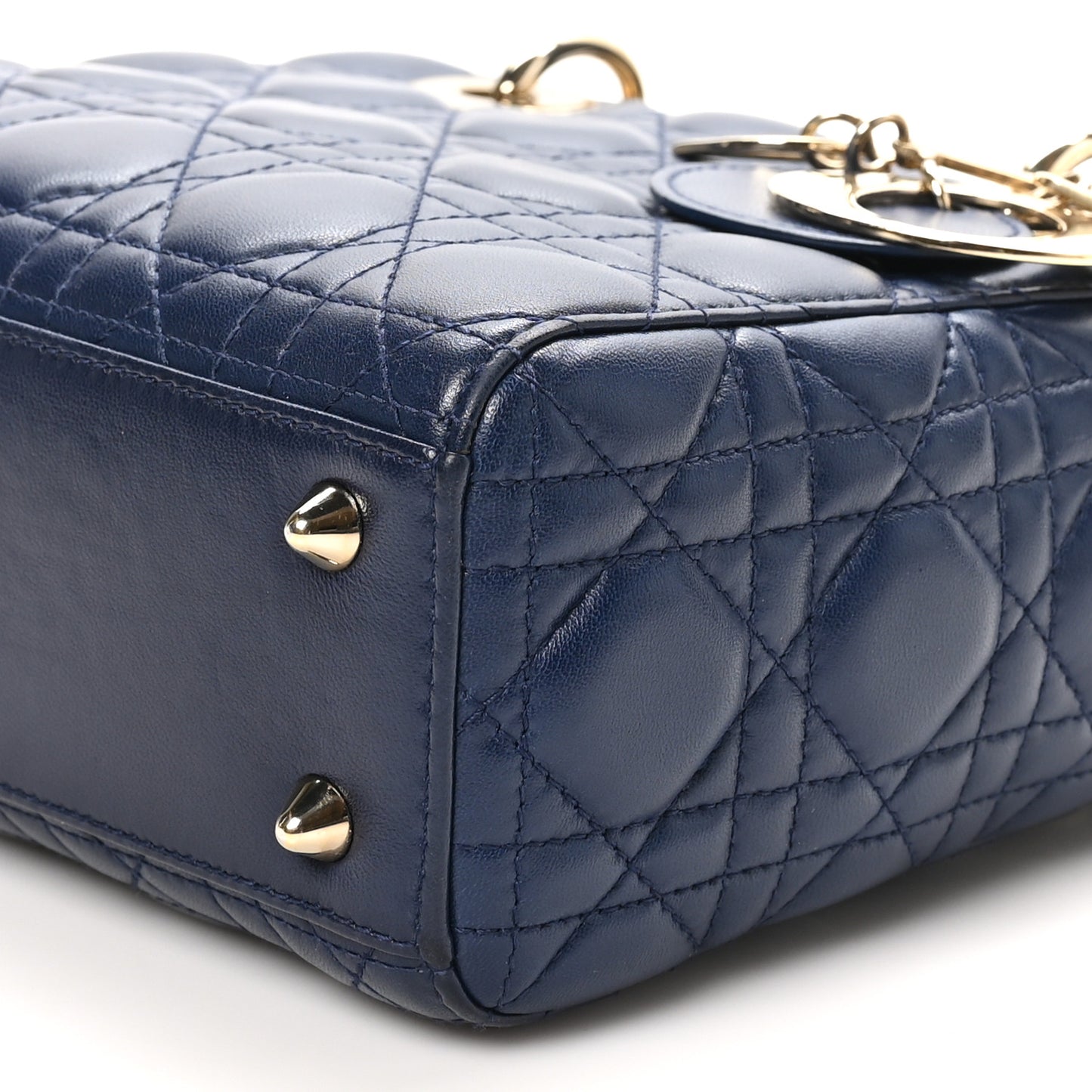 Lambskin Cannage Small Lucky Badges My Lady Dior Navy