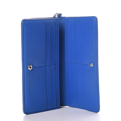 Christian Dior Lambskin Cannage Rendezvous Wallet Blue 4 of 12