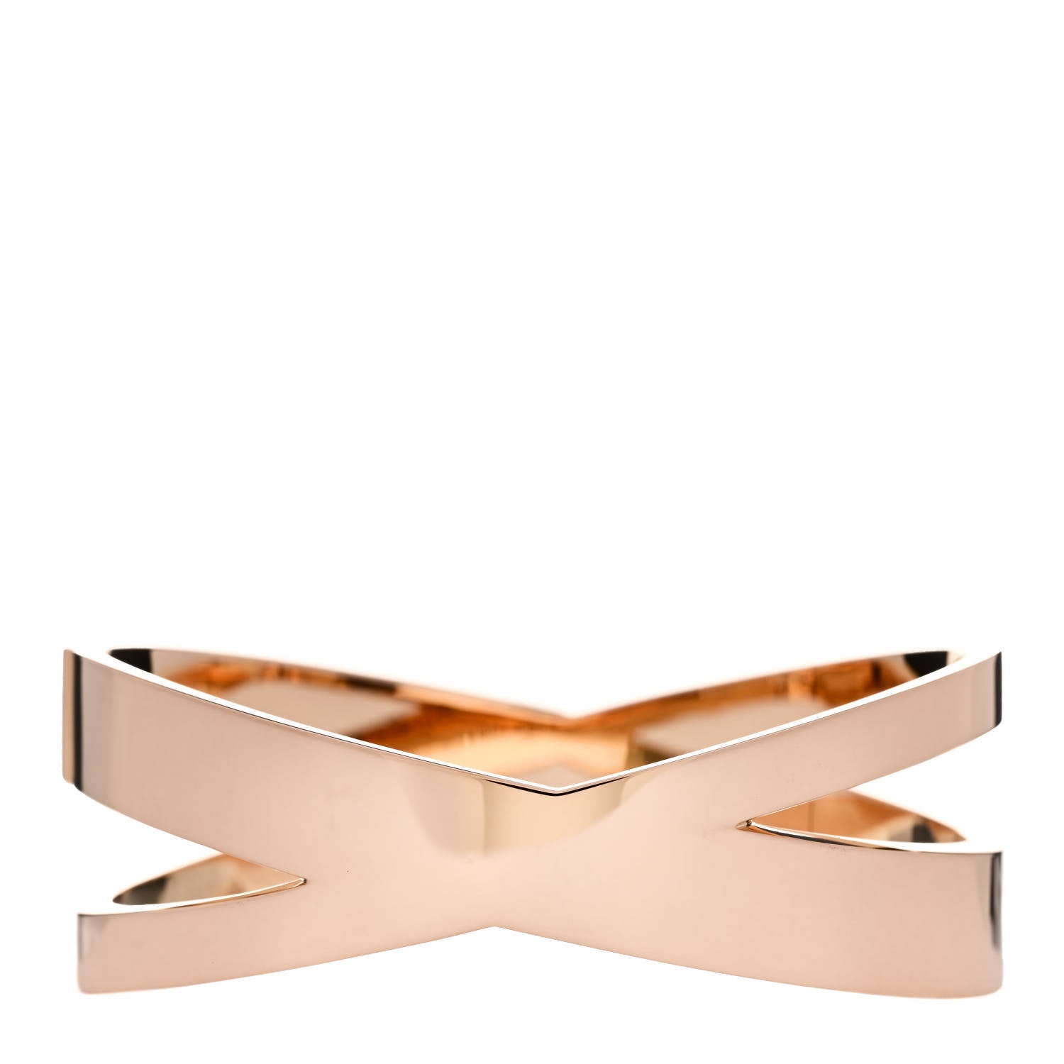 Tiffany 18K Rose Gold Diamond Atlas X Hinged Bangle Bracelet 2 of 4