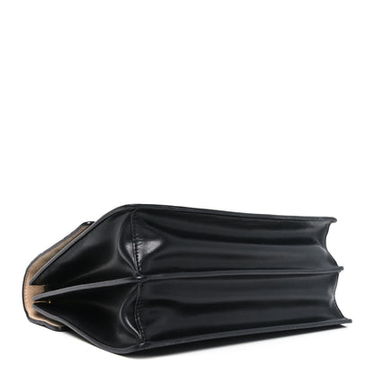 Fendi Vitello Liberty Bi-Color FF 1974 Embossed Chain Strap Kan U Shoulder Bag Black Maya 4 of 10