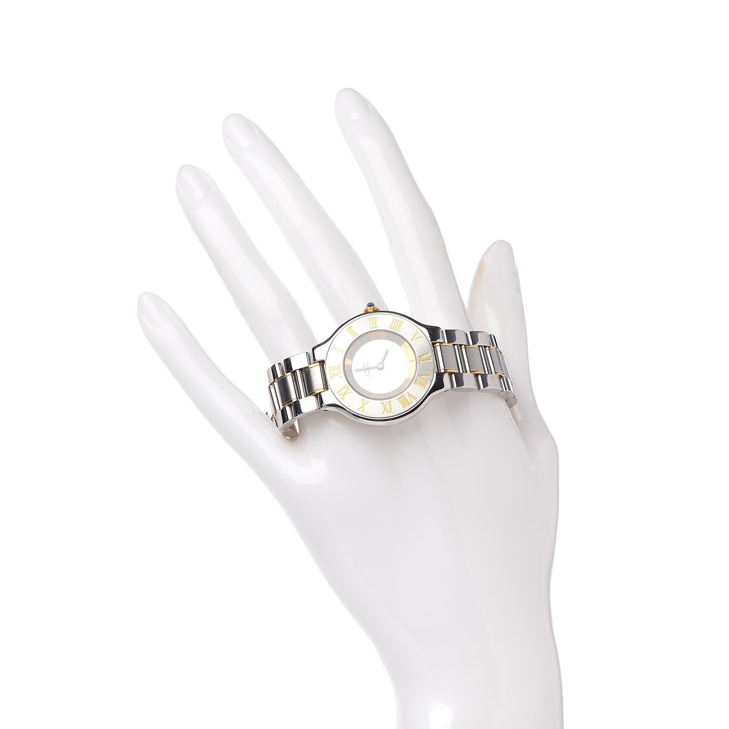Cartier Stainless Steel 18K Yellow Gold 31mm Must De 21 Quartz Watch 2 of 7