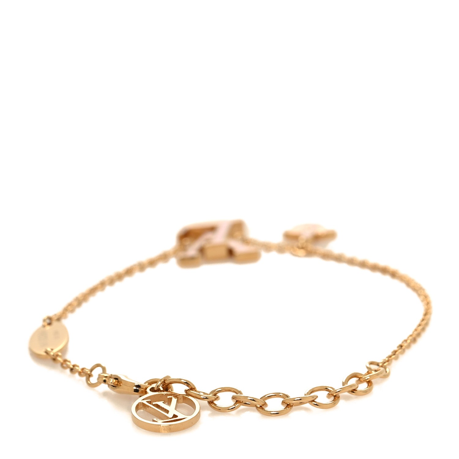 Louis Vuitton Metal Enamel LV Iconic Bracelet Gold Light Pink 3 of 5