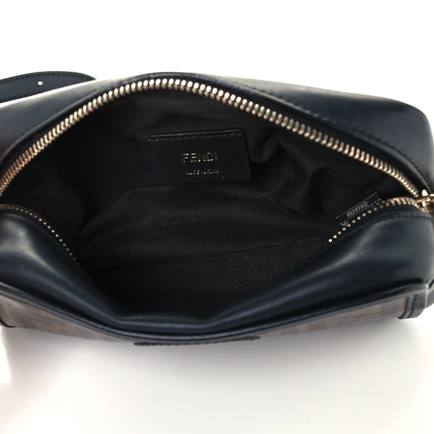 Glazed Fabric Vitello Century FF 1974 Stamp Patch Mini Camera Case Mogano Panna Black