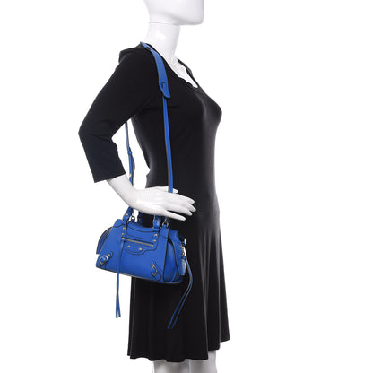 Balenciaga Smooth Calfskin Neo Classic Silver Hardware Mini City Bleu 2 of 10