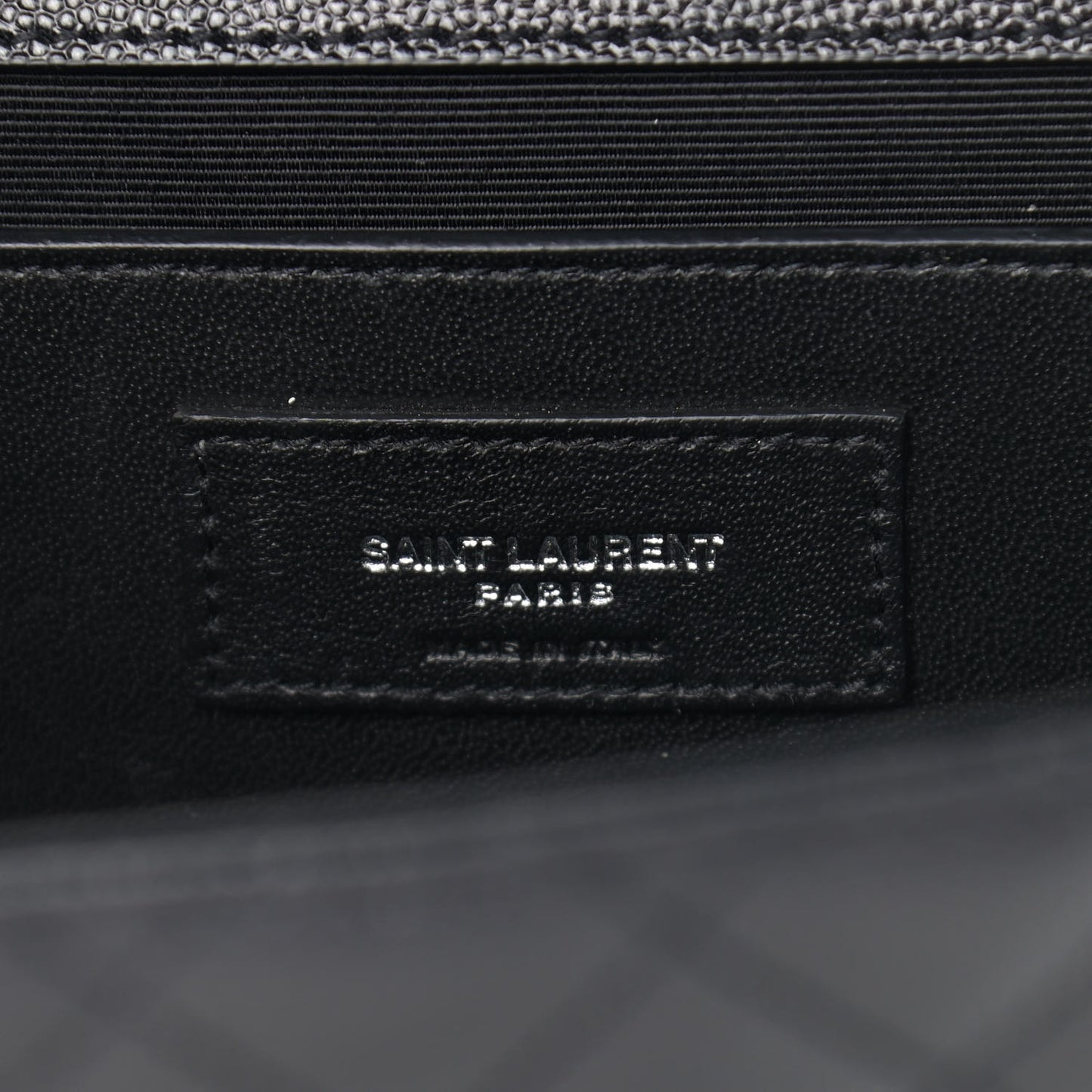 Grain De Poudre Textured Mixed Matelasse Triquilt Medium Monogram Satchel Black
