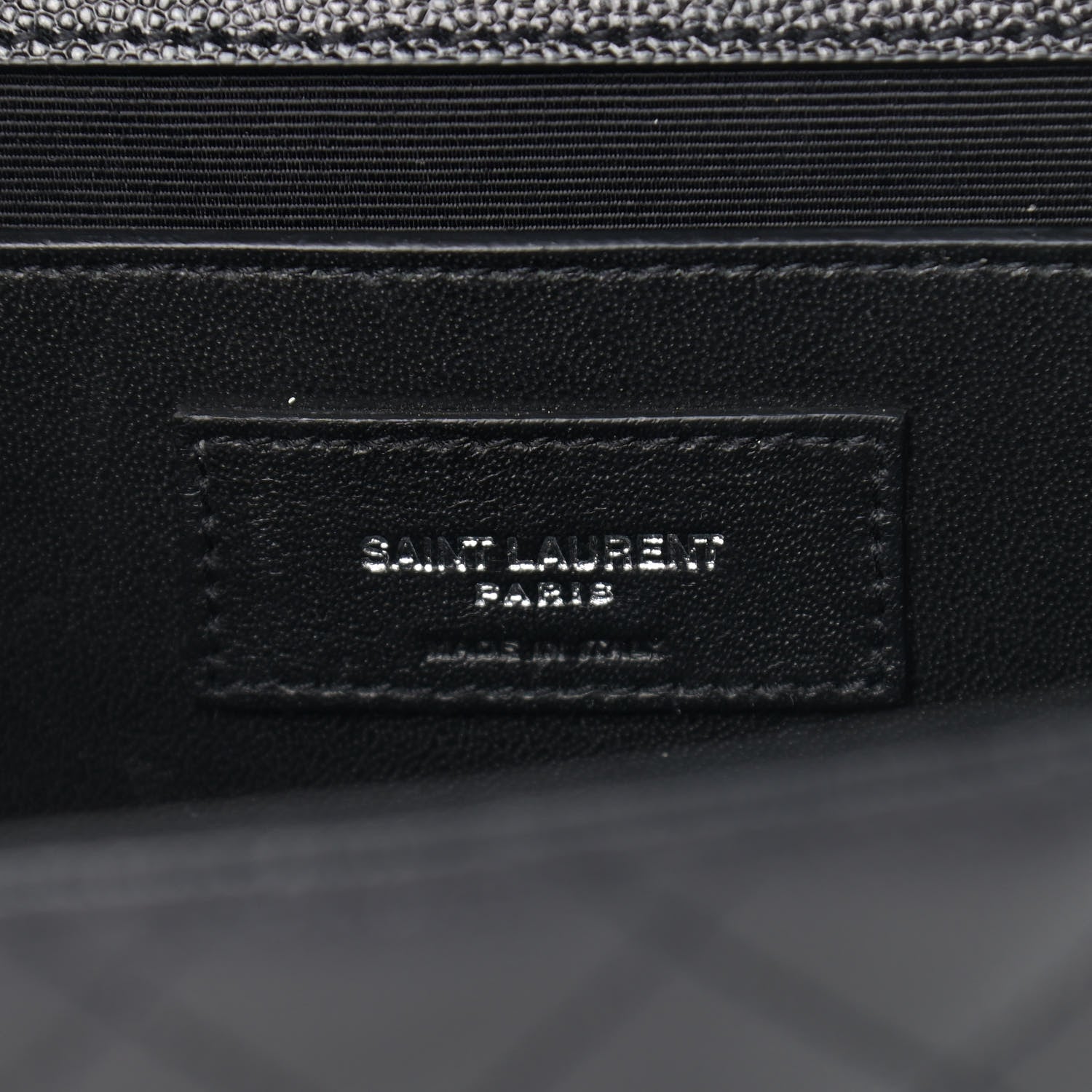 Saint Laurent Grain De Poudre Textured Mixed Matelasse Triquilt Medium Monogram Satchel Black 6 of 9