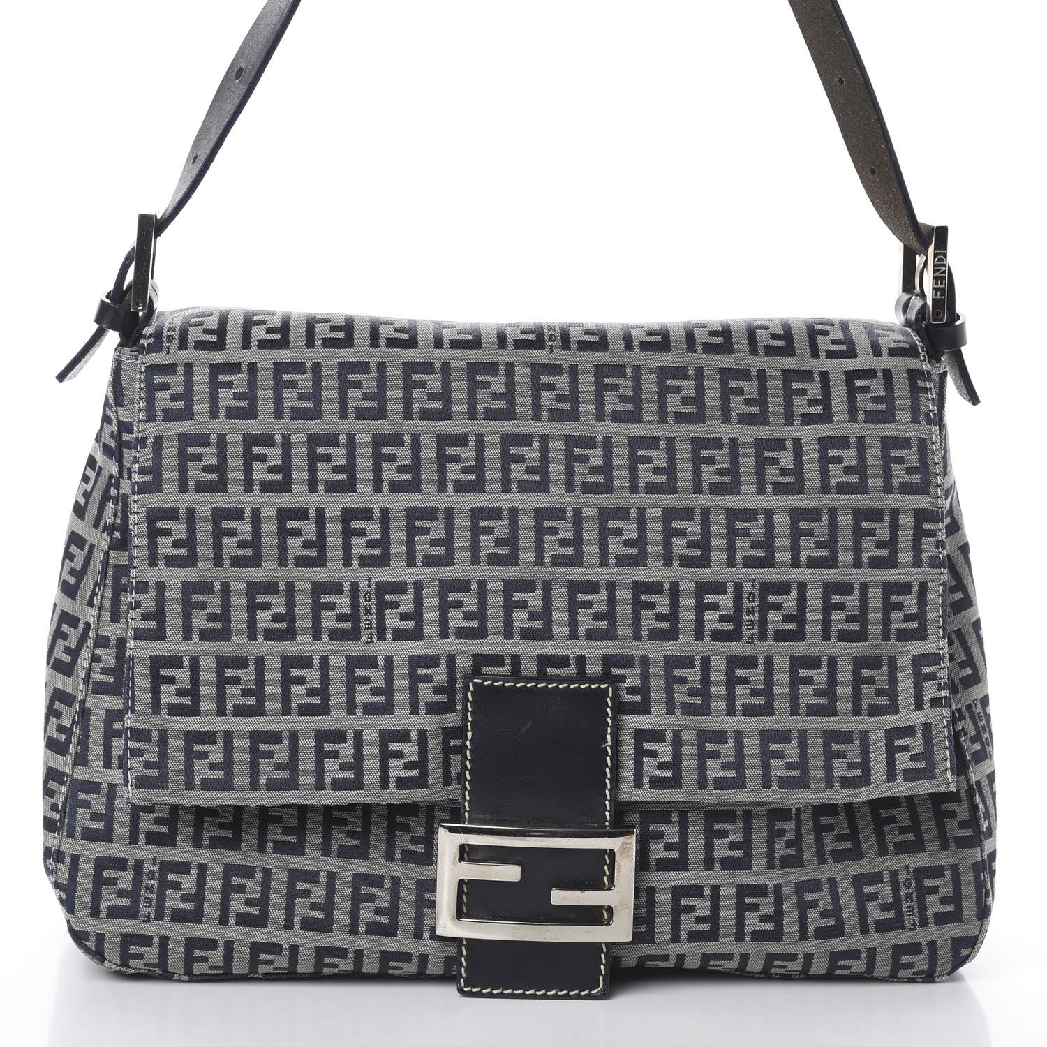 Fendi Zucchino Mama Baguette Navy 8 of 8