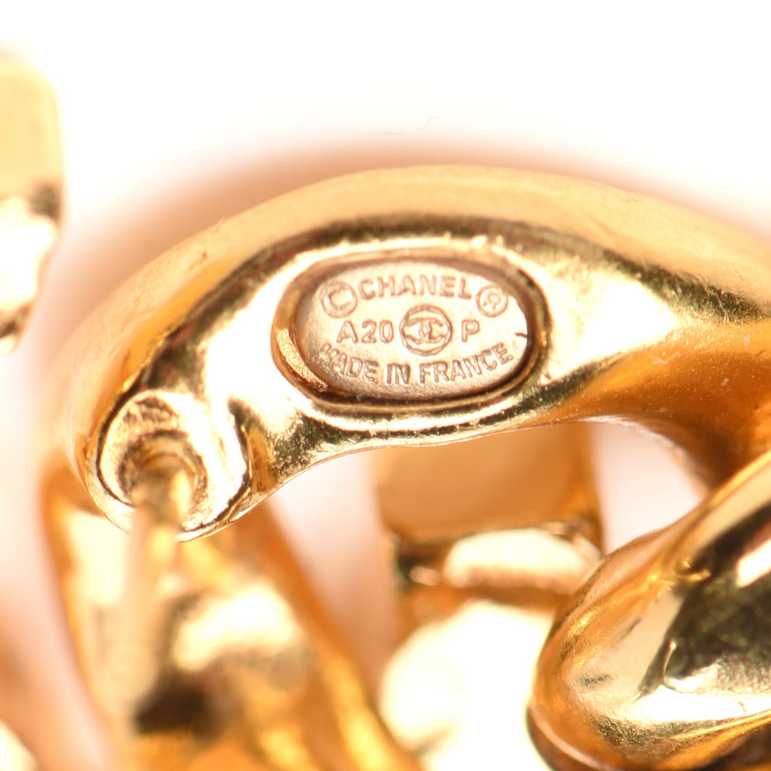 Chanel Metal CC Pick Drop Earrings Gold 4 of 5