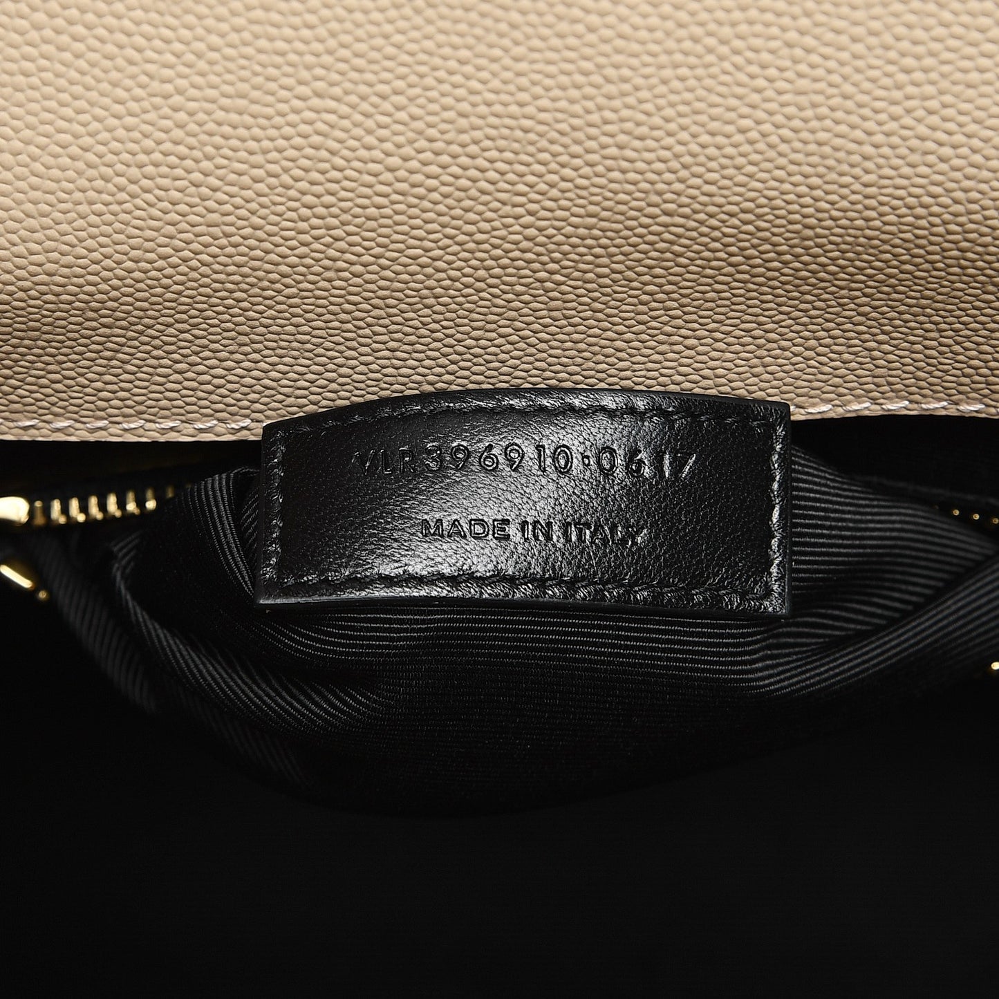 Grain De Poudre Matelasse Chevron Large Monogram Satchel Dark Beige