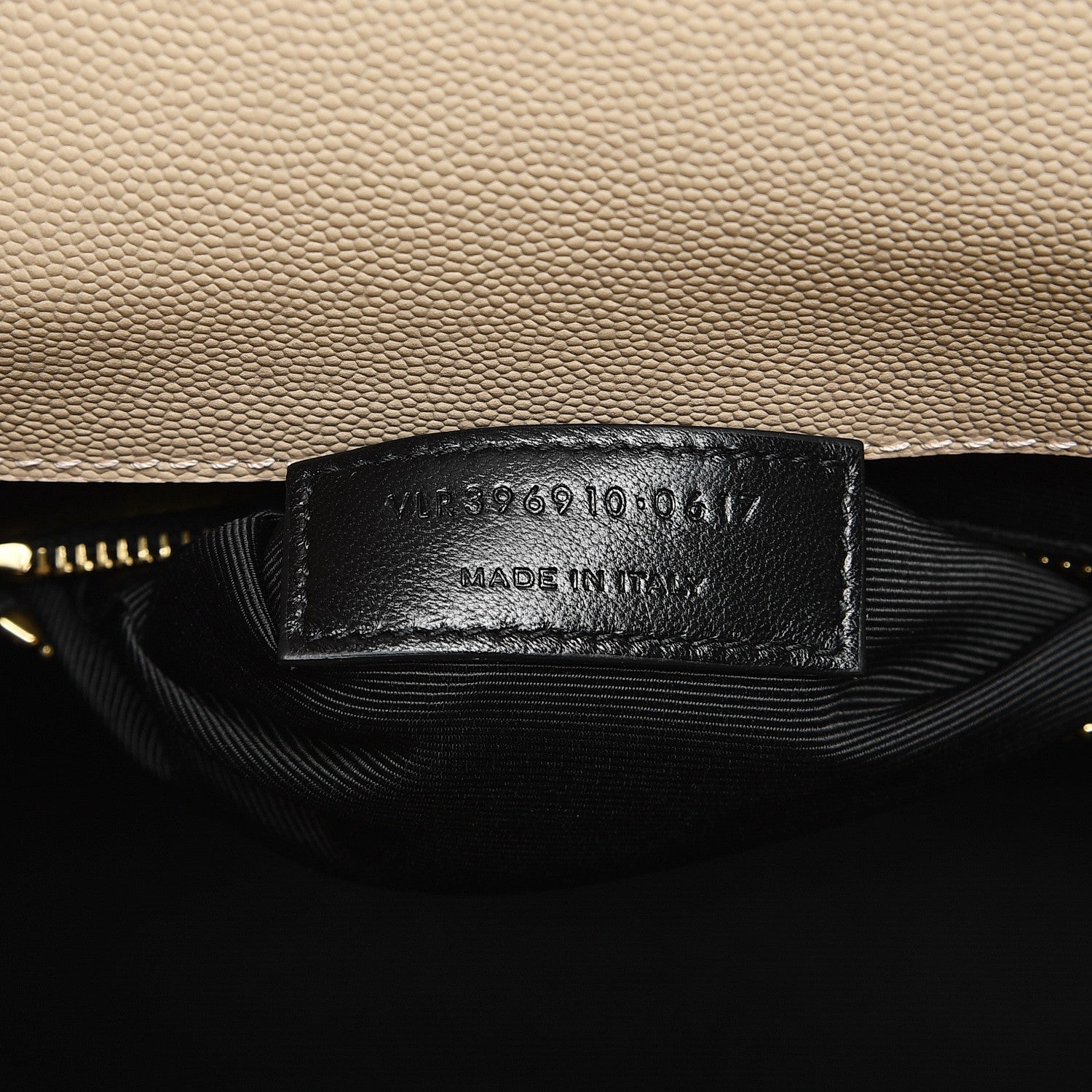 Saint Laurent Grain De Poudre Matelasse Chevron Large Monogram Satchel Dark Beige 7 of 8