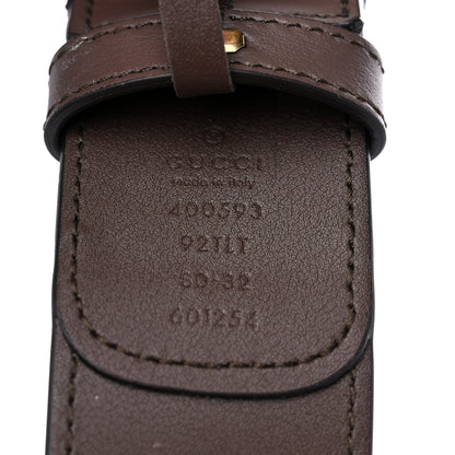 Gucci GG Supreme Monogram Matte Plutone Calfskin Double G 40mm Belt 80 32 Beige Ebony New Acero 3 of 5