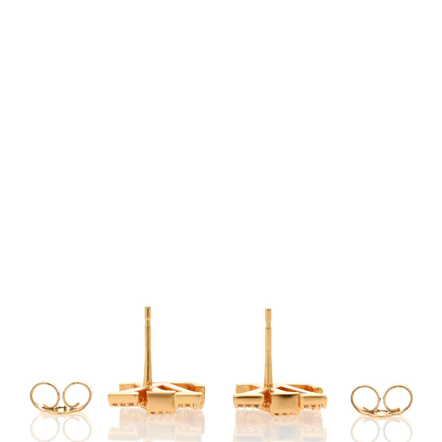 Metal Crystal LV Iconic Earrings Gold